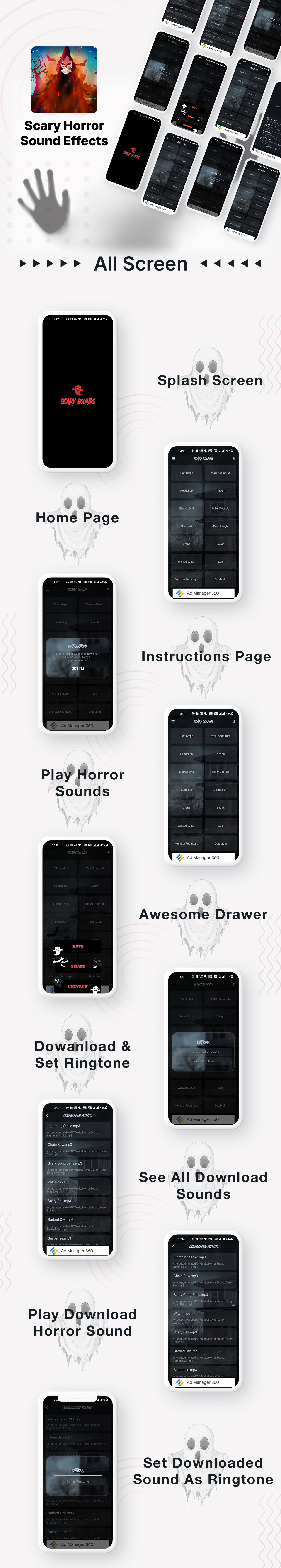 Scary Sound Effect | Horror Sound Ringtone | Scary Offline Ringtone | Admob Ads