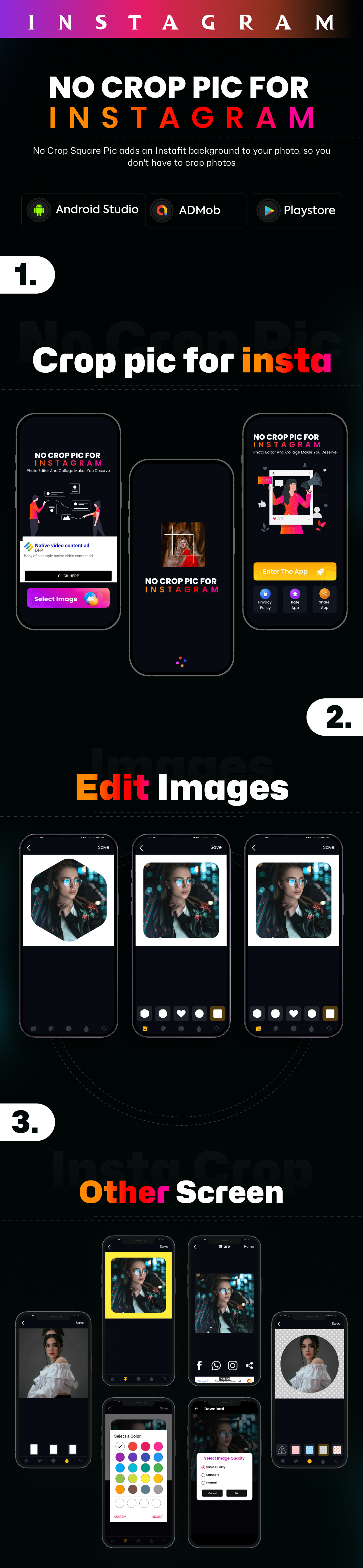 No Crop For Insta | Insta Crop | Android App | Admob