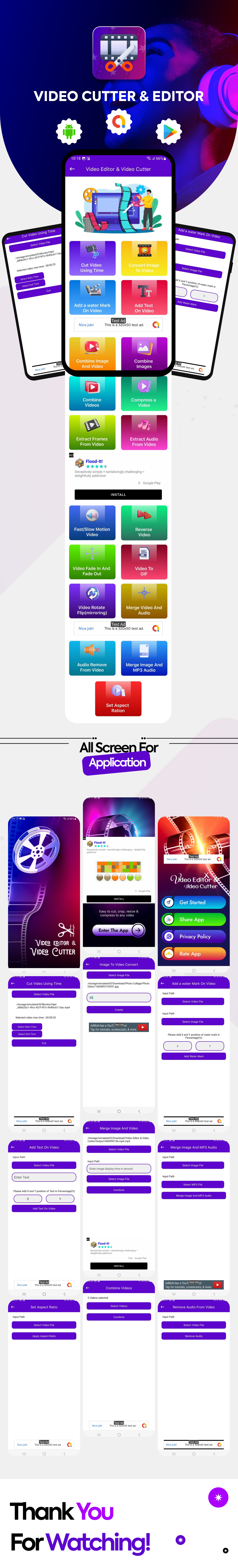 Video Cutter - Video Editor & Maker - Video Cut -Admob - Android - 1
