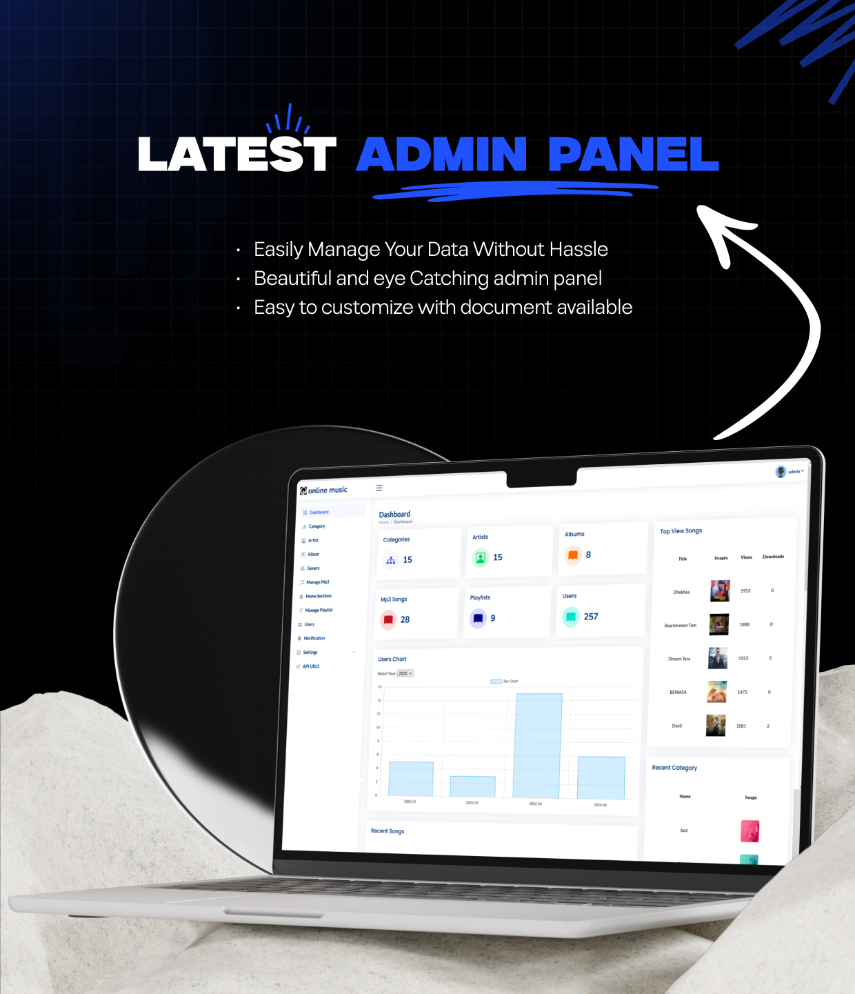 Flutter Music Player - Online MP3 (Songs) App With PHP Admin Panel | 10.0
