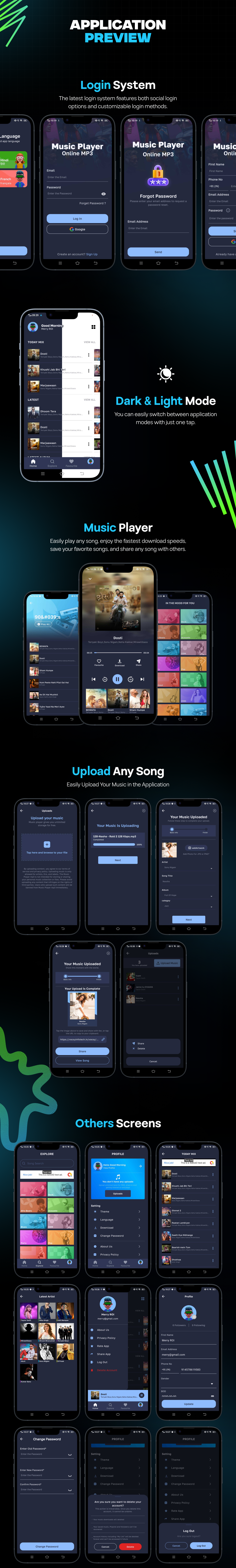 Flutter Music Player - Online MP3 (Songs) App With PHP Admin Panel | 10.0